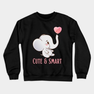 Cute and Smart Cookie Sweet little elephant heart cute bright kids and animals Crewneck Sweatshirt